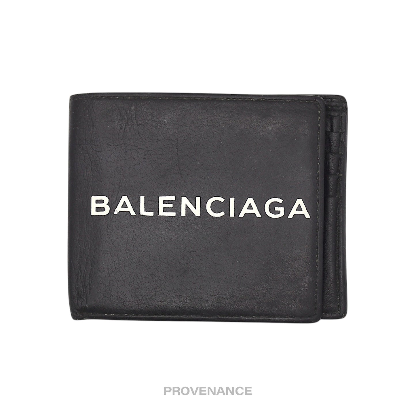 🔴 Balenciaga 8CC Logo Bifold Wallet - Black