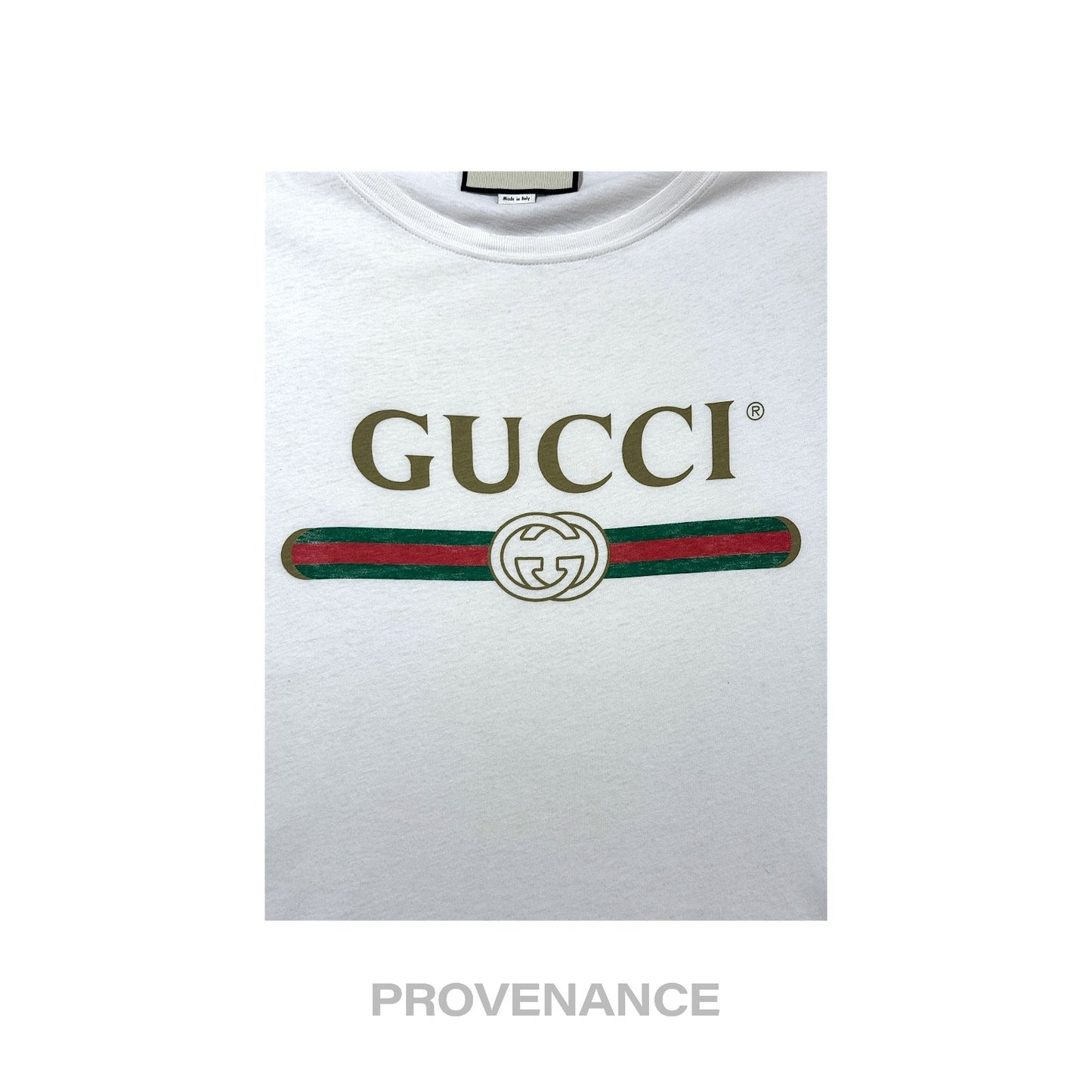🔴 Gucci GG Signature Web Vintage Logo T-Shirt - White S