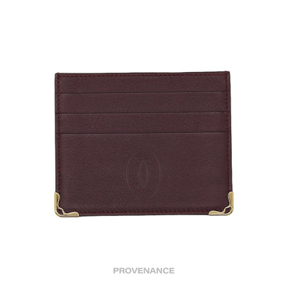 🔴 Cartier 6CC Card Holder Wallet - Burgundy Leather