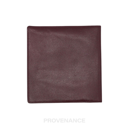 🔴 Christian Dior Bifold Wallet - Burgundy Calfskin Leather