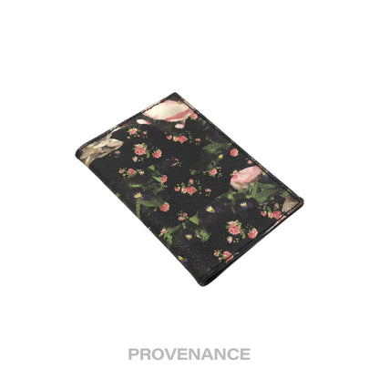 🔴 Givenchy Card Holder Wallet - Floral Black Leather
