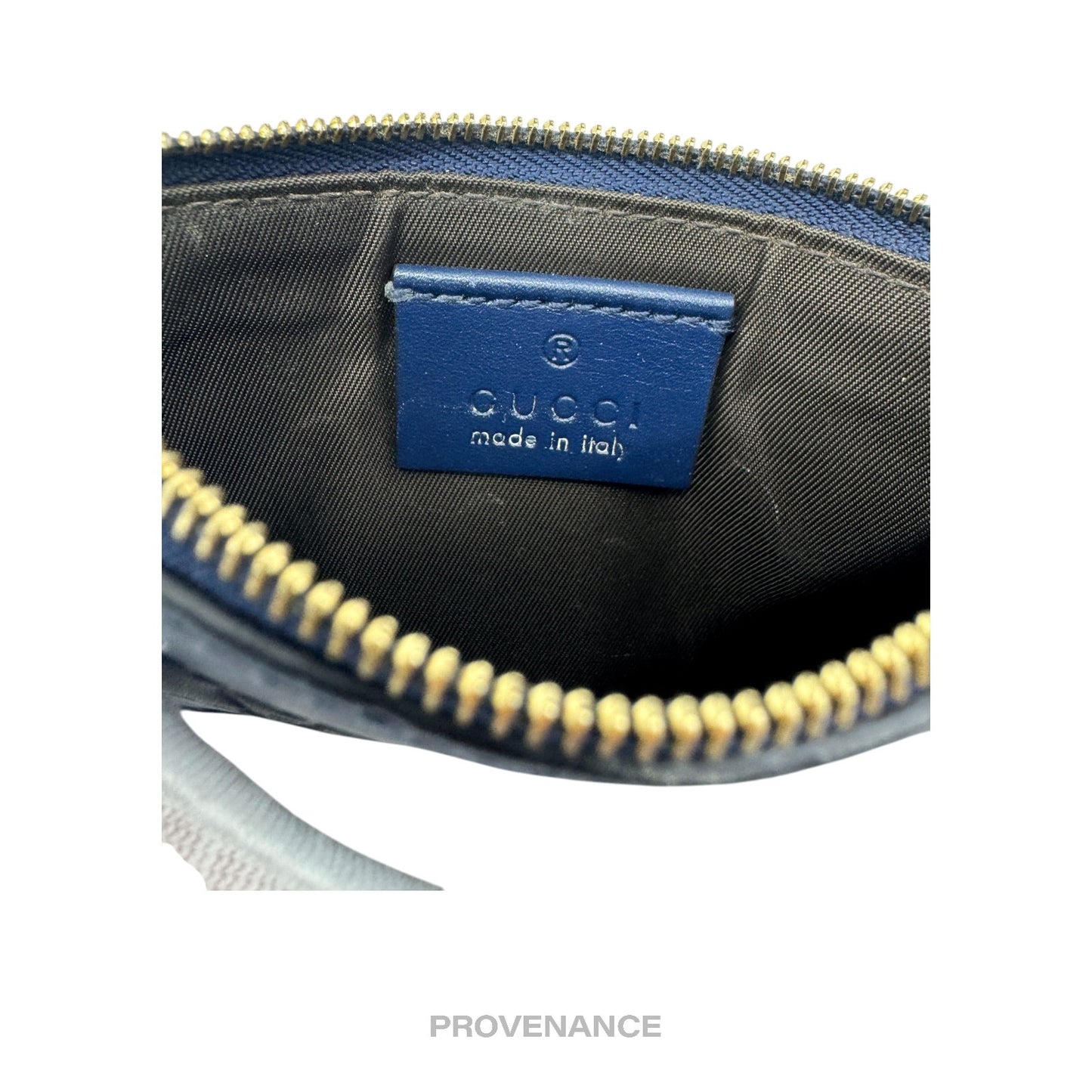 🔴 Gucci Key Pouch Cles - Navy GG Guccissima Leather