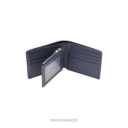 🔴 Louis Vuitton Amerigo Wallet - Navy Blue Taiga Leather