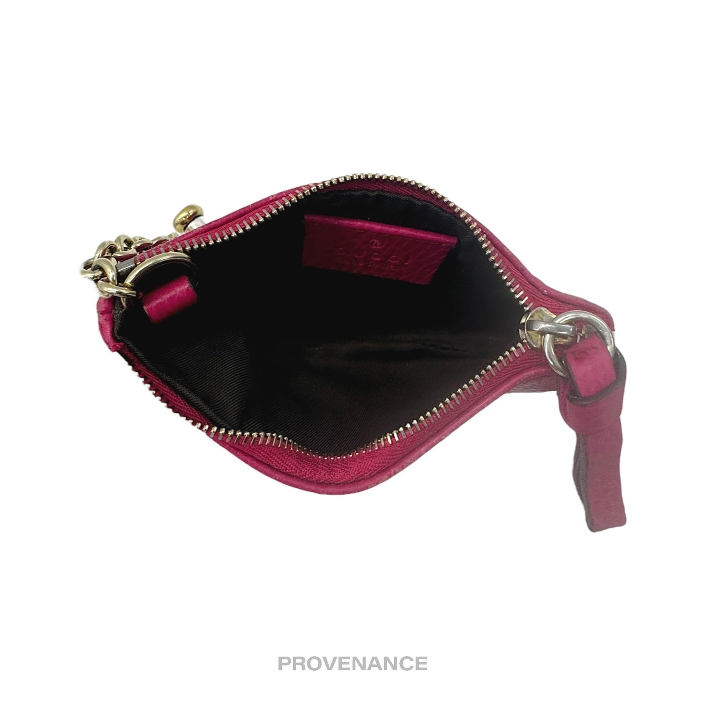 🔴 Gucci MII Key Pouch Cles - Pink Tumbled Leather