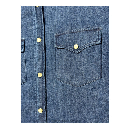 🔴 Tom Ford Western Denim Shirt - Indigo Blue 39 15.5