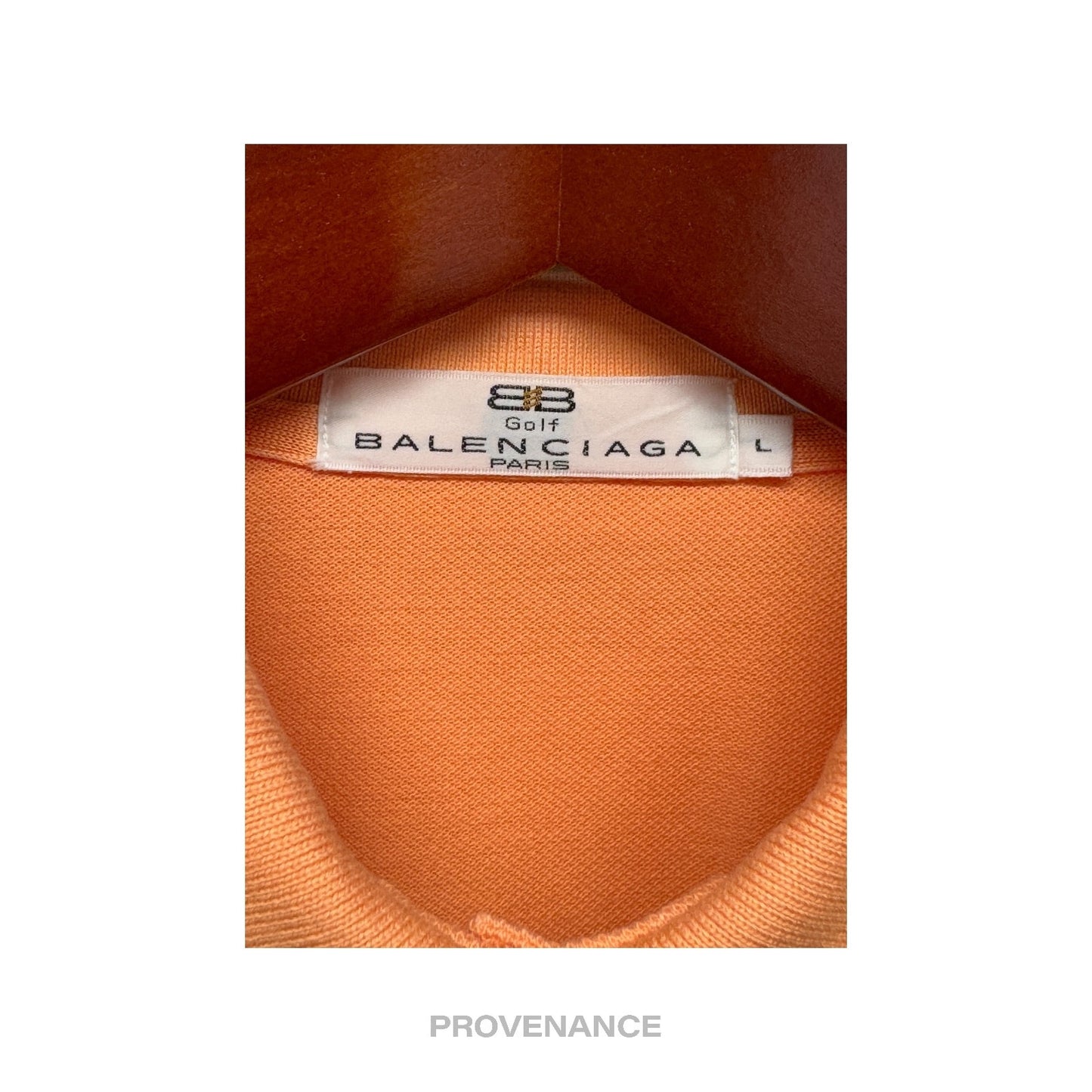 🔴 Balenciaga BB Logo Golf Polo Shirt - Peach Embroidered L