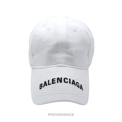 🔴 Balenciaga Embroidered Logo Cap Hat - White