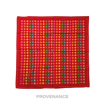 🔴 Yves Saint Laurent YSL Handkerchief Scarf 50 - Red Dot
