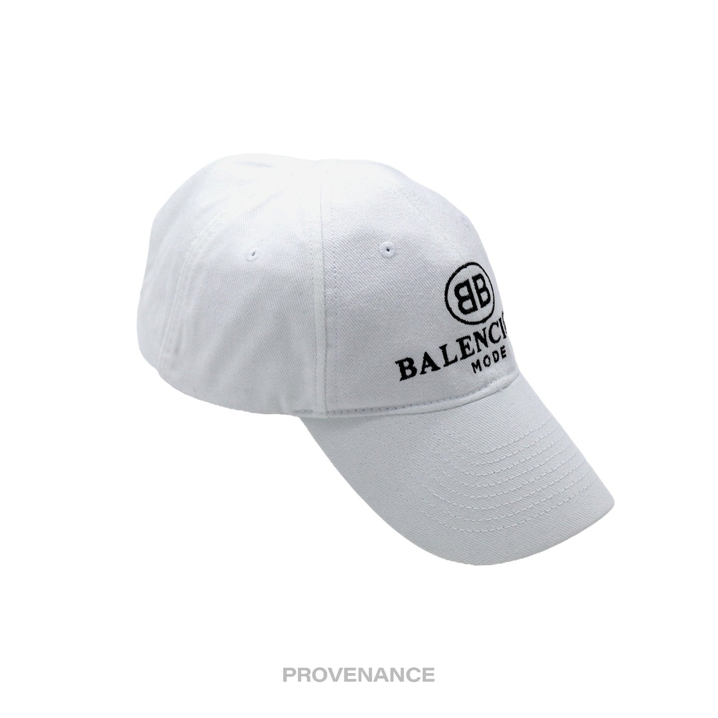 🔴 Balenciaga BB Logo Mode Embroidered Cap Hat - White