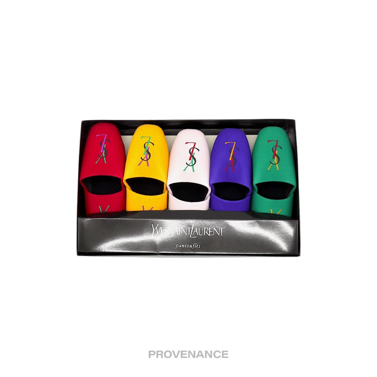 🔴 Yves Saint Laurent YSL Logo 5 Slipper Box Set -Multicolor