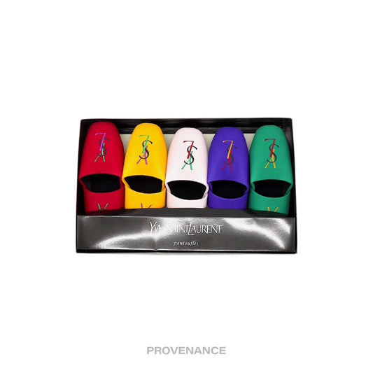 🔴 Yves Saint Laurent YSL Logo 5 Slipper Box Set -Multicolor