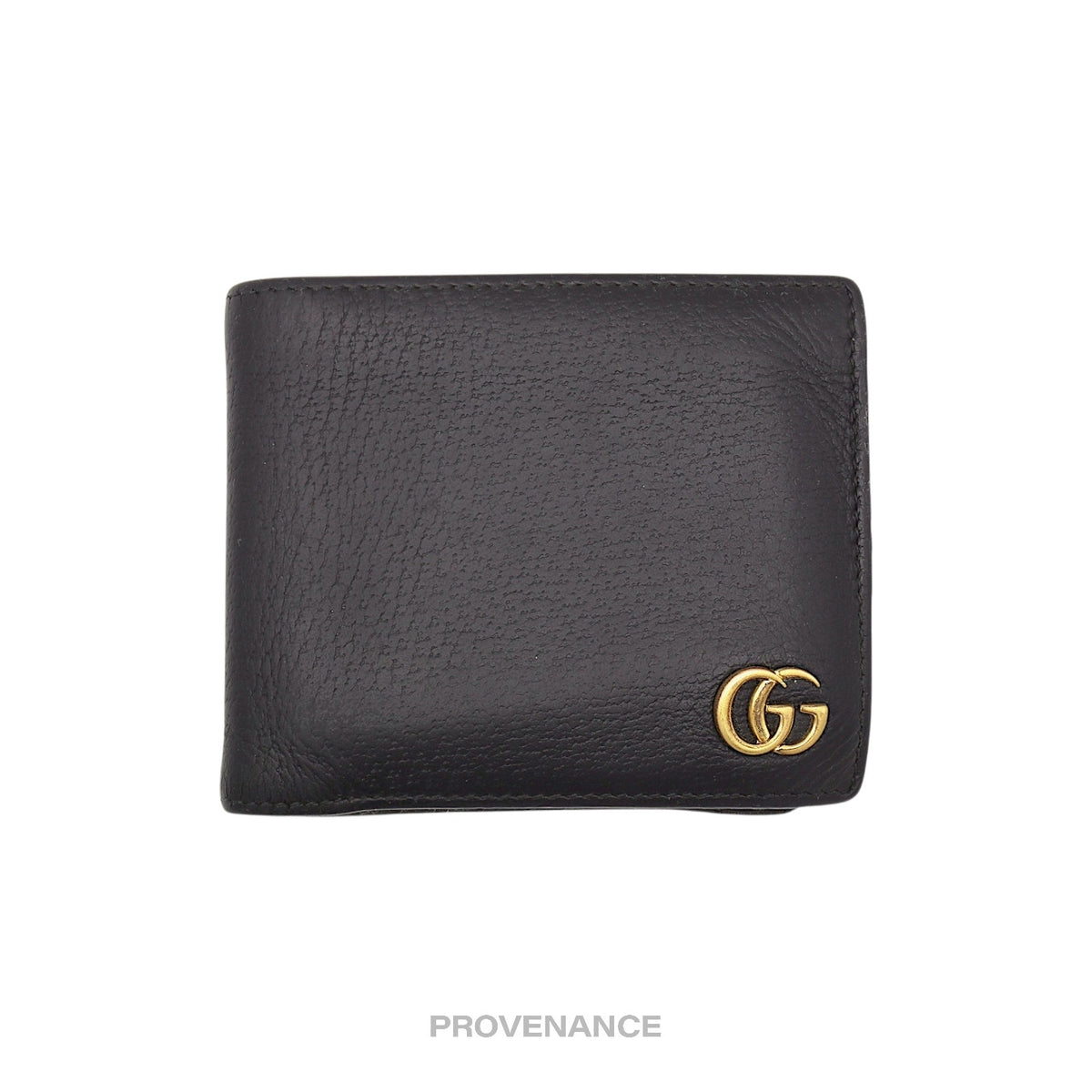 🔴 Gucci GG Marmont Bifold Wallet - Black Leather
