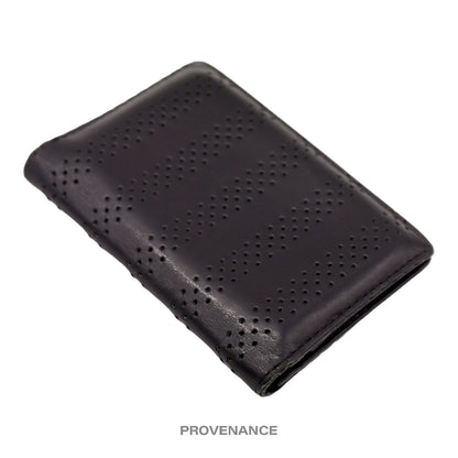 🔴 Dior Pocket Organizer Wallet - Perforated Black Leather