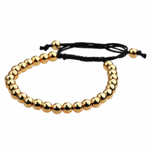 🔴 Bracelet - Yellow Gold Bead 6MM.