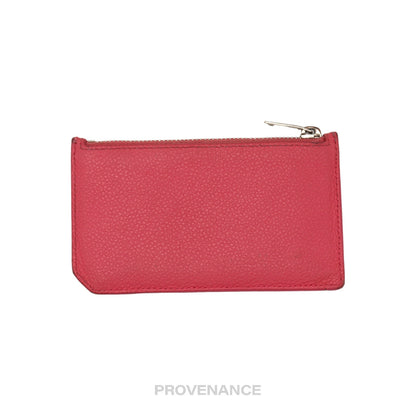 🔴 Saint Laurent Paris SLP Fragment Zip Card Wallet - Pink