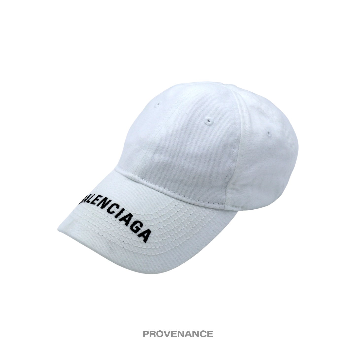 🔴 Balenciaga Embroidered Logo Cap - White