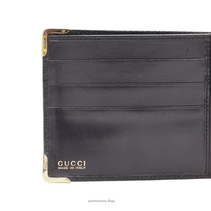 🔴 Gucci Bifold Wallet - Black Lizard Leather