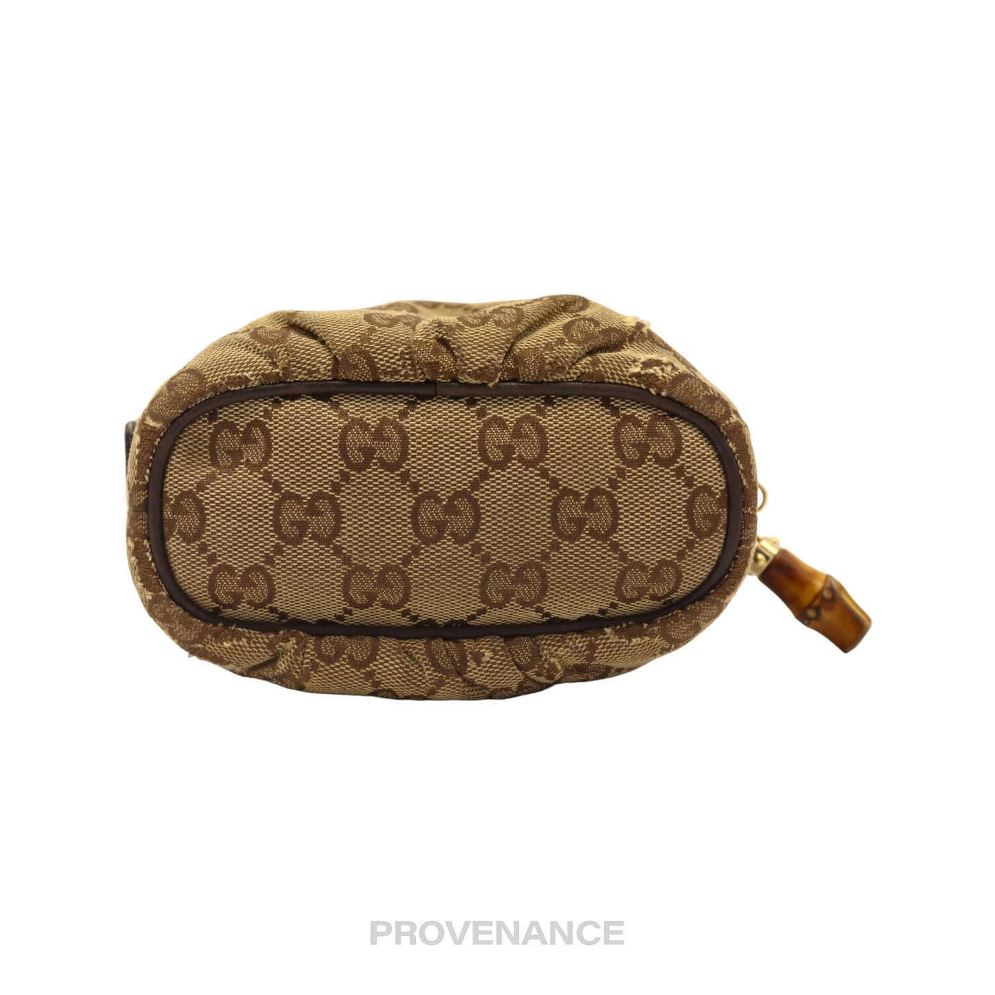 🔴 Gucci Zip Pouch - GG Canvas Bamboo