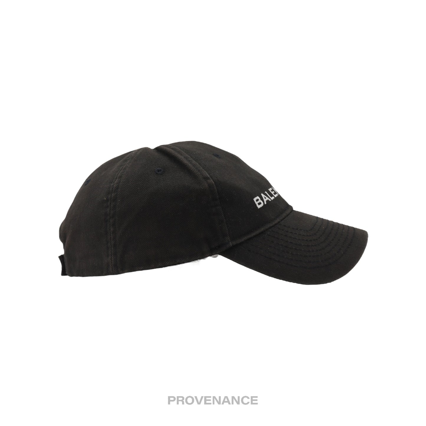 🔴 Balenciaga Embroidered Logo Cap - Washed Black