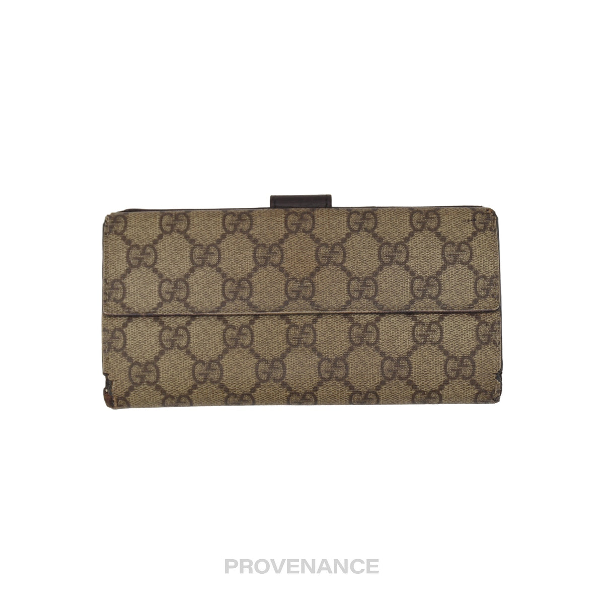 🔴 Gucci Long Wallet - GG Supreme Brown