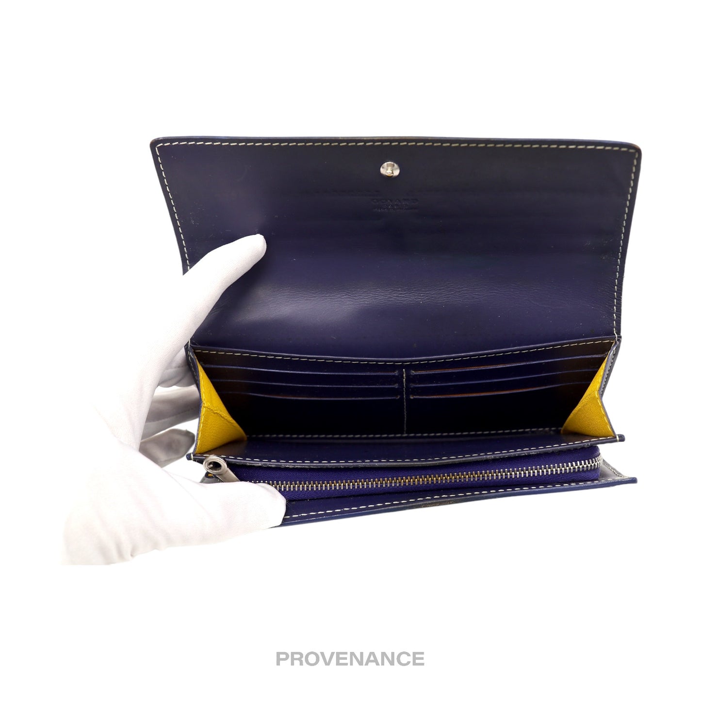 🔴 Goyard Varenne Long Wallet - Navy Blue Goyardine