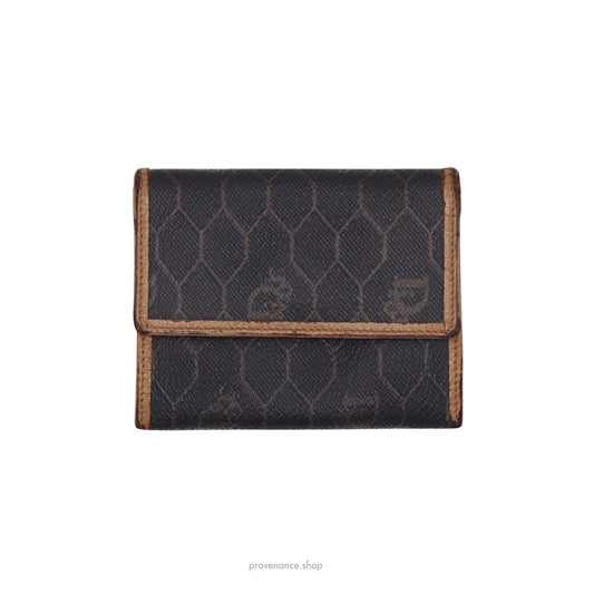 🔴 Dior Snap Wallet - Black Honeycomb Trotter