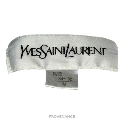 🔴 Yves Saint Laurent YSL Logo Robe - White French Terry