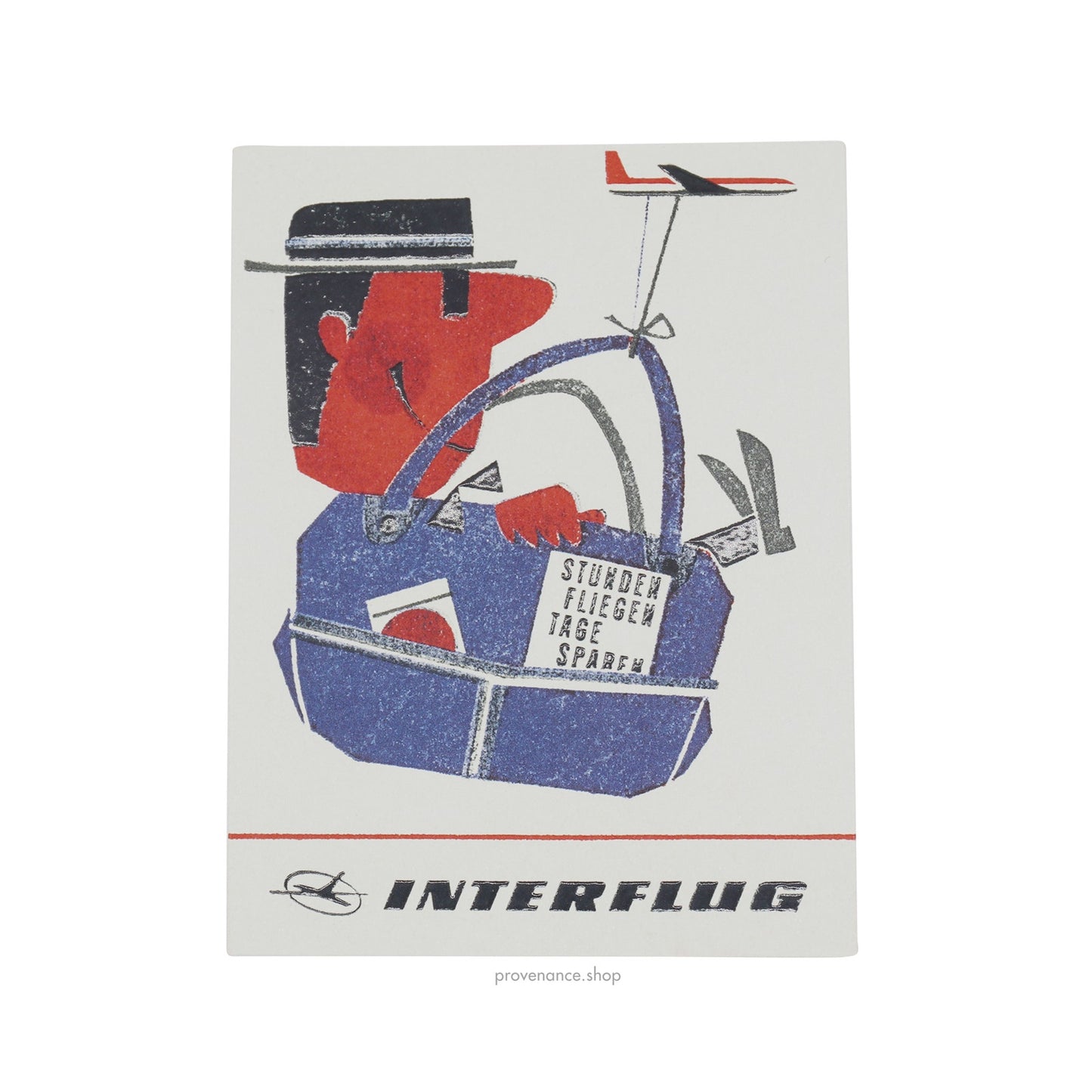 🔴Airline Label Postcard Sticker- INTERFLUG