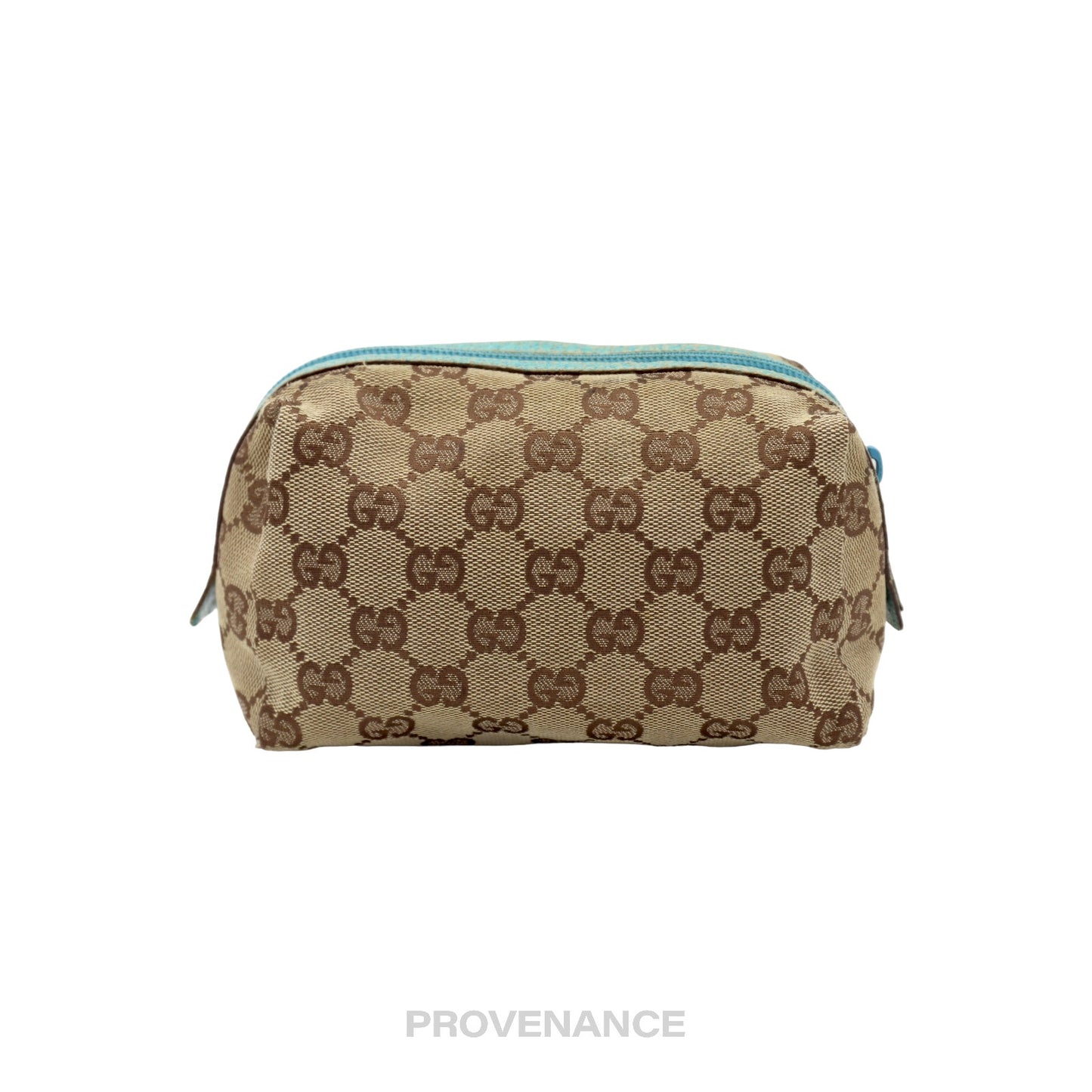 🔴 Gucci Zip Pouch - GG Canvas Turquoise