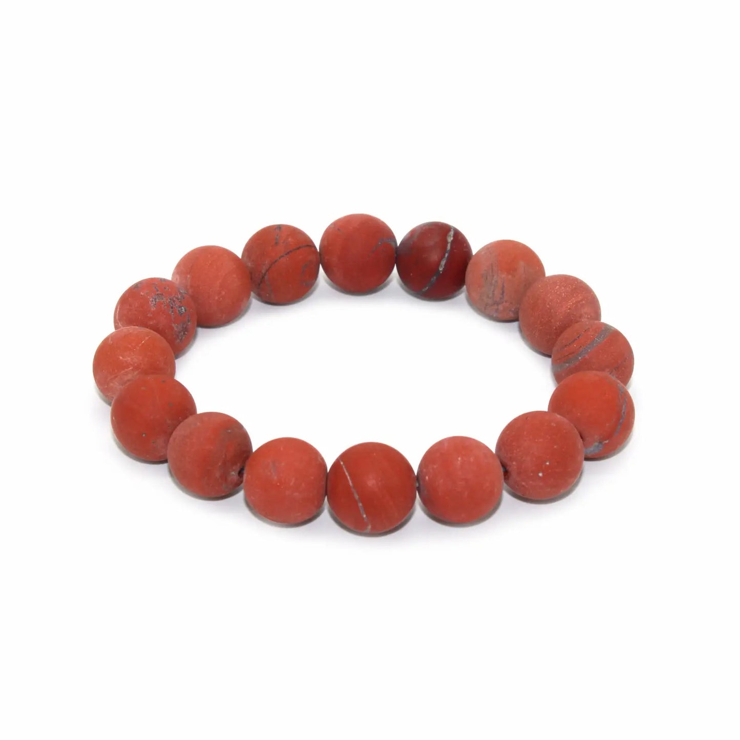 🔴 Bracelet - Matte Red Jasper 12mm.