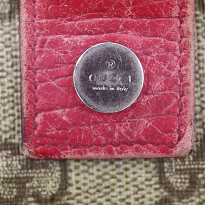 🔴 Gucci Trifold Wallet - GG Supreme Pink