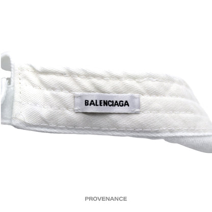 🔴 Balenciaga Embroidered Logo Cap - White