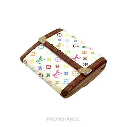 🔴 Louis Vuitton Elise Trifold Wallet - Monogram Multicolore White