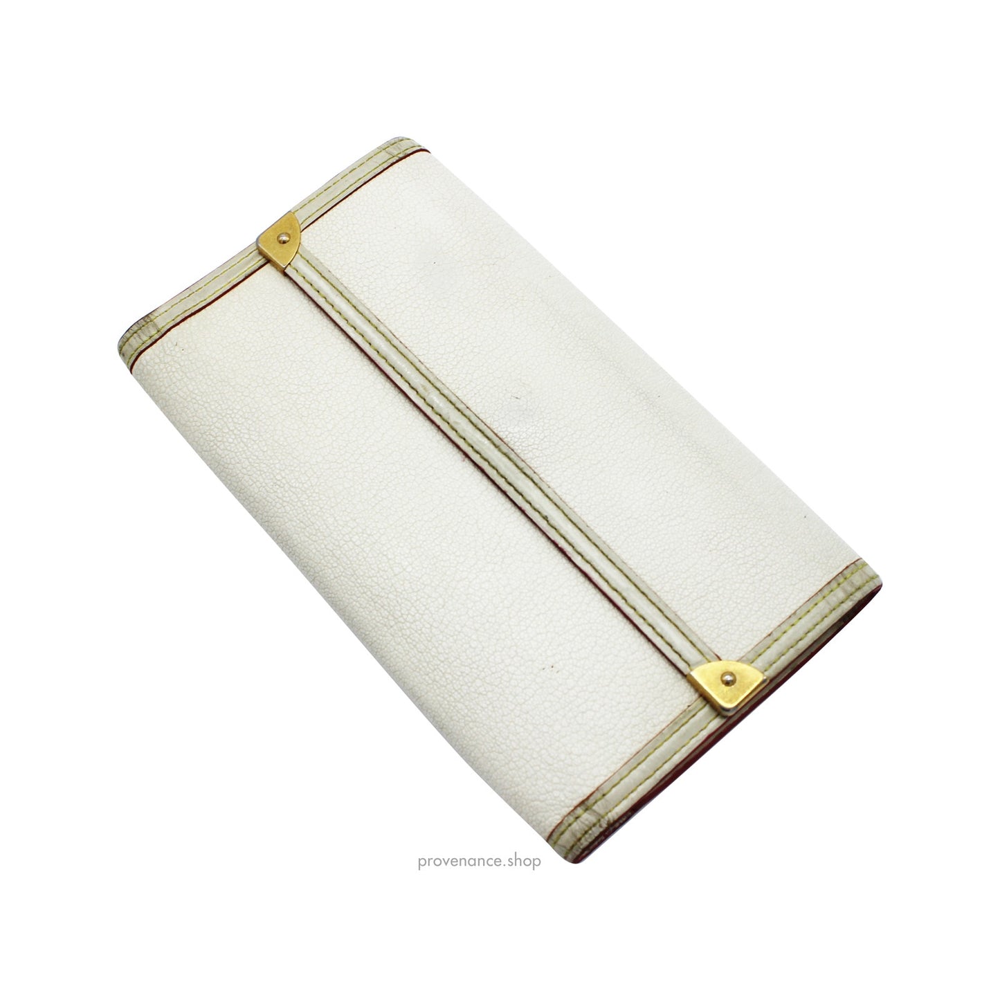 🔴 Louis Vuitton International Wallet - White Suhali Leather