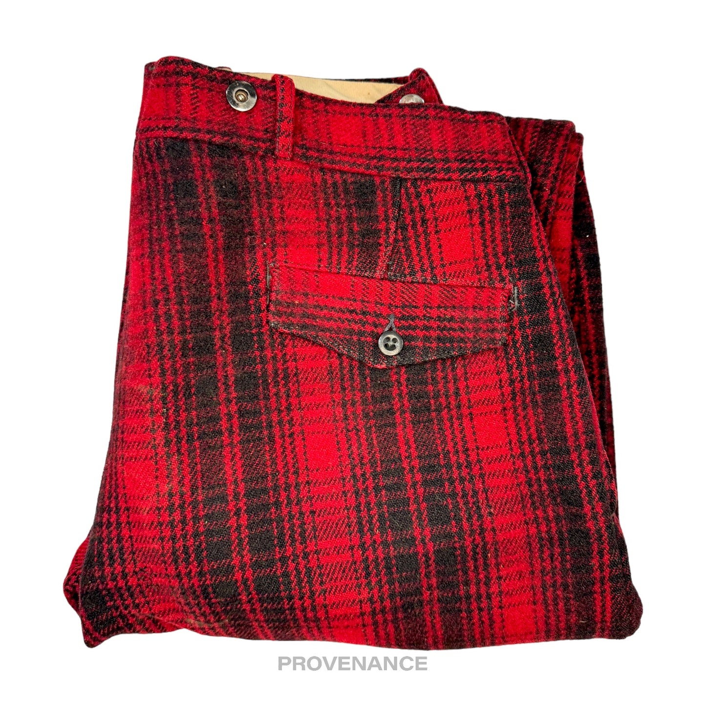 🔴 Woolrich Wool Hunting Pants Knickers - Red/Black Plaid 34