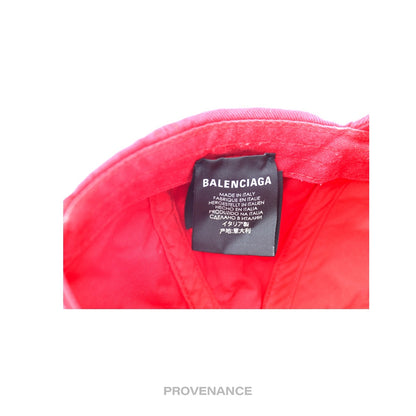 🔴 Balenciaga Tattoo Embroidered Logo Cap - Red