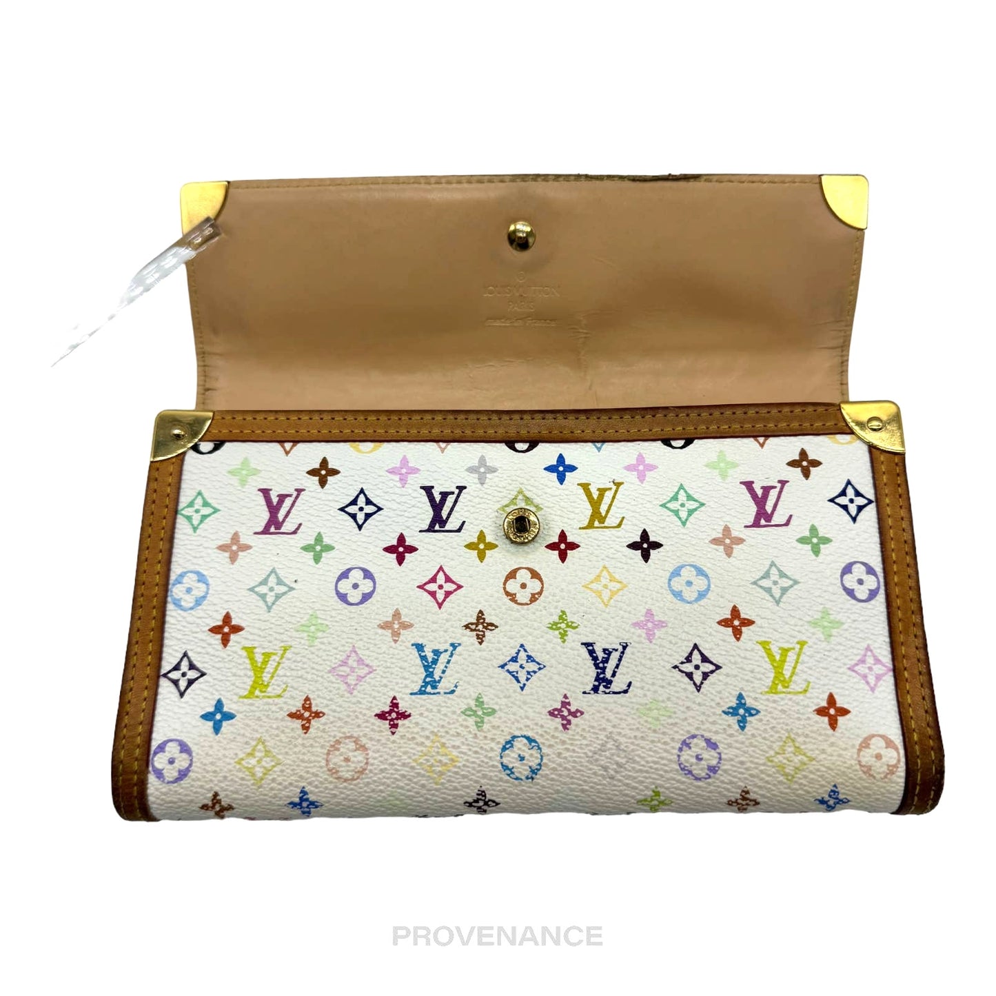 🔴 Louis Vuitton Takashi Murakami International Wallet - Monogram Multicolore White