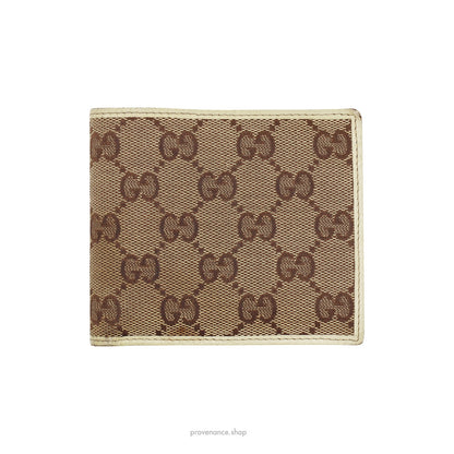 🔴 Gucci  GG Canvas Bifold Wallet - Brown