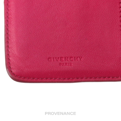 🔴 Givenchy Compact Snap Wallet - Pink Leather