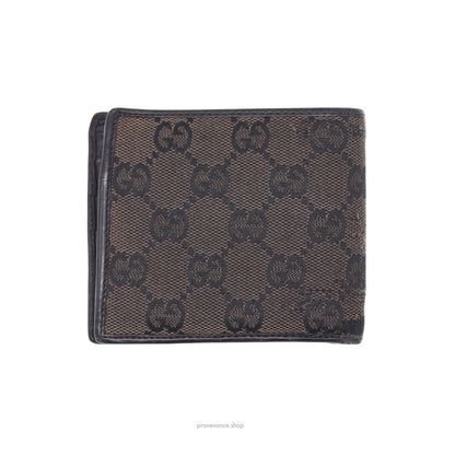 🔴 Gucci Bifold Wallet - Black/Brown GG Canvas