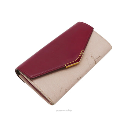 🔴 Fendi Long Wallet - Fuchsia Pink Leather