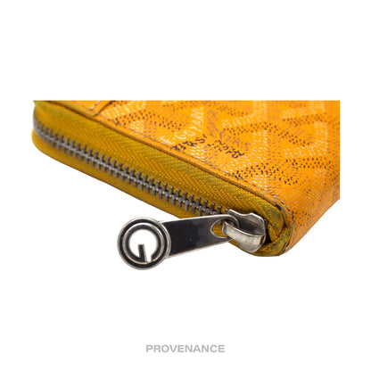 🔴 Goyard Matignon Zipped Wallet - Yellow Goyardine