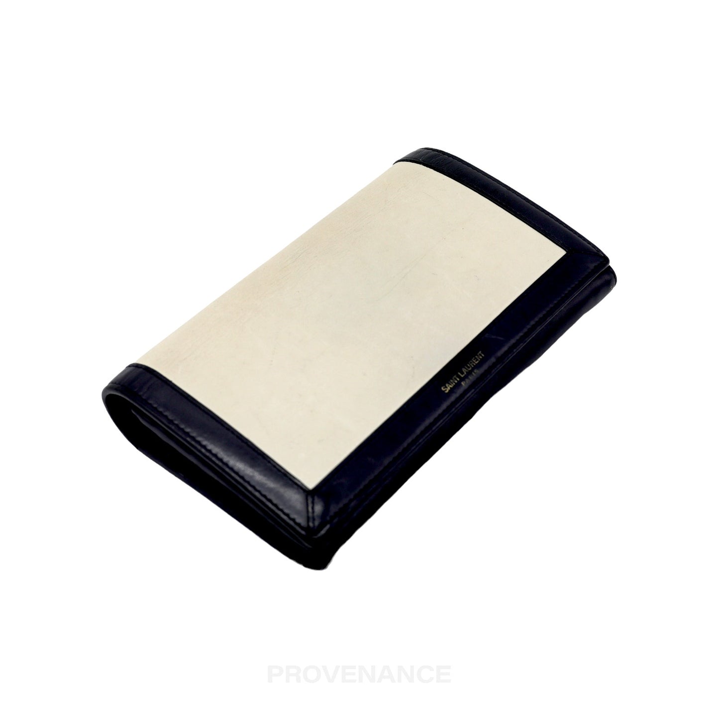 🔴  Saint Laurent Paris SLP Zip Long Wallet - Navy/Ivory