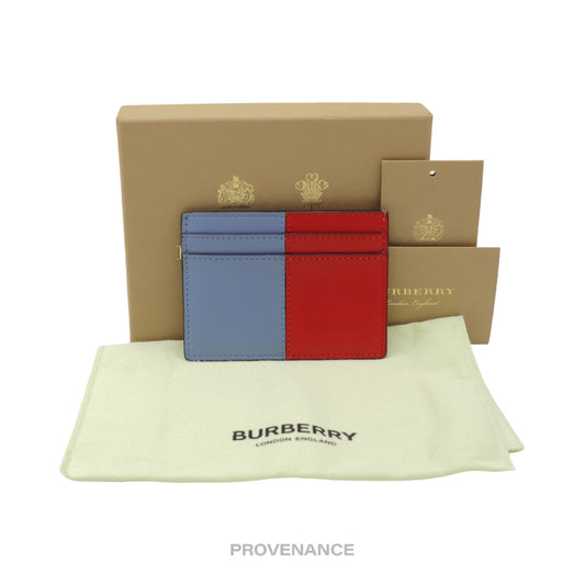 🔴 Burberry Card Holder Wallet - Colorblock Leather