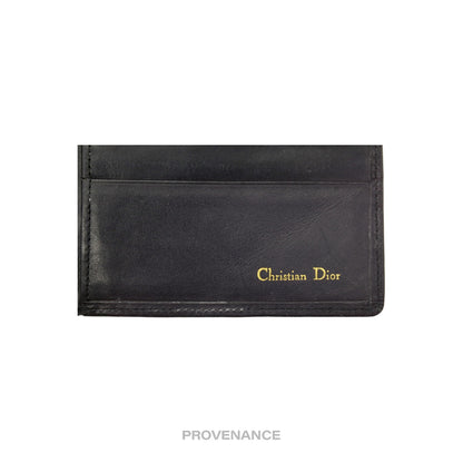 🔴 Dior 10CC Logo Bifold Wallet - Black Calfskin Leather