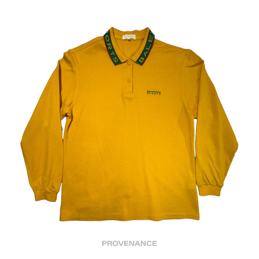 🔴 Balenciaga Sports Pique Polo Shirt - Yellow Embroidered