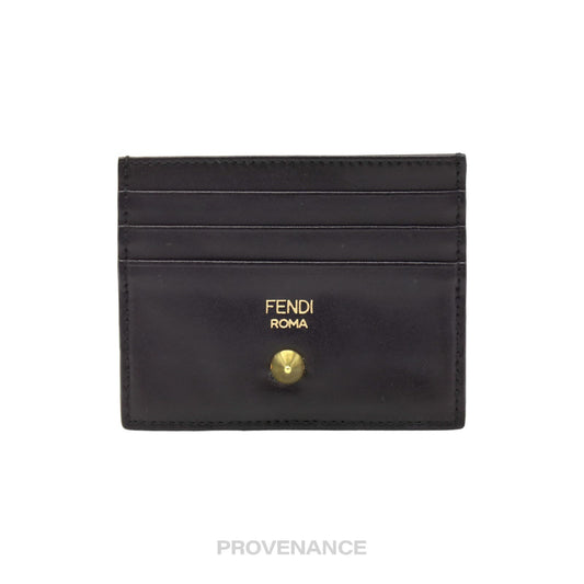 🔴 Fendi Stud Card Holder Wallet - Black