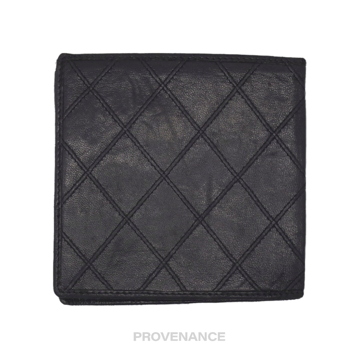 🔴 Chanel 6CC Bifold Wallet - Black Quilted Calfskin