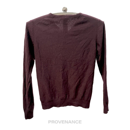 🔴 Lanvin Merino V-Neck Sweater - Maroon