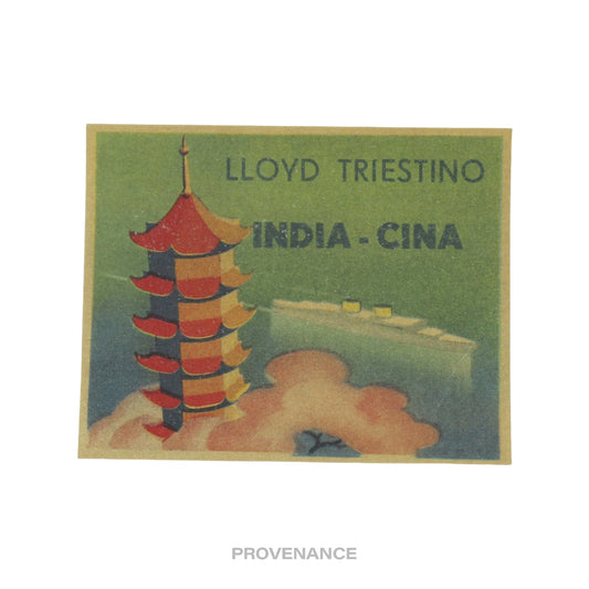🔴 Louis Vuitton Ocean Liner Sticker Postcard - India Cina